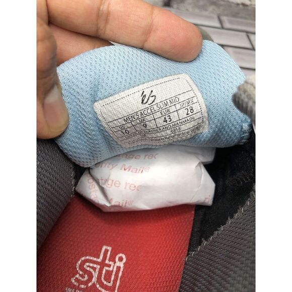 ES Accel Slim Mid Gray Suede Skateboarding Lace Casual Shoes Men Sz 10M US/43EU - Picture 5 of 16